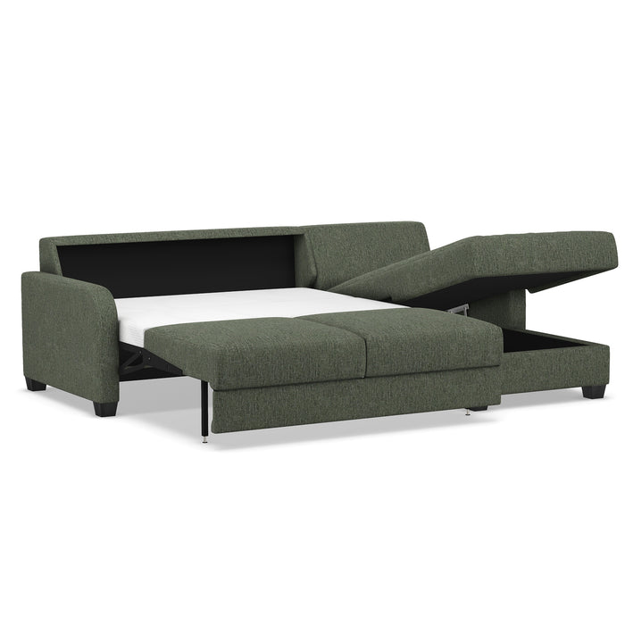 Slofa The Dove Sectional Sleeper Sofa by Omnia Leather (with Storage Chaise on the RIGHT)