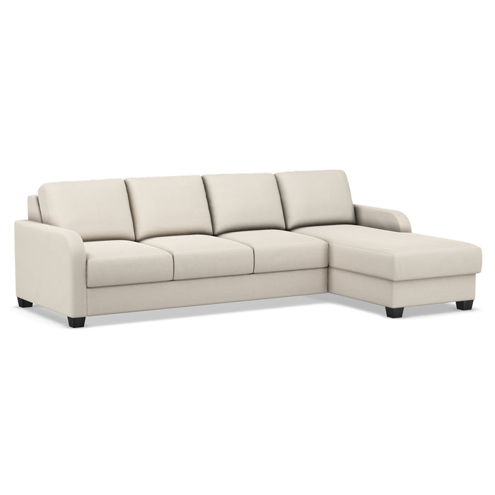 Slofa The Dove Sectional Sleeper Sofa by Omnia Leather (with Storage Chaise on the RIGHT)