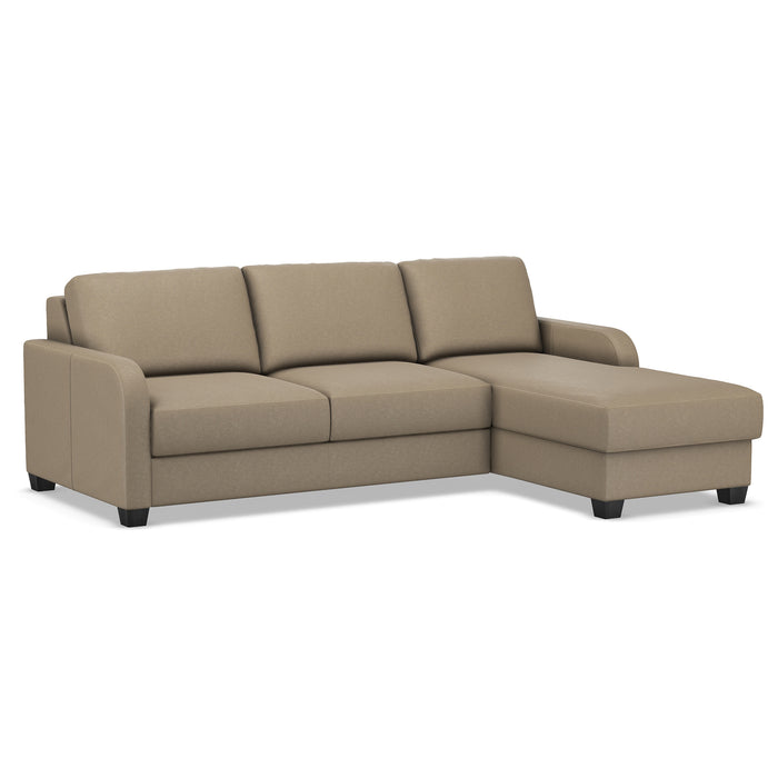 Slofa The Dove Sectional Sleeper Sofa by Omnia Leather (with Storage Chaise on the RIGHT)