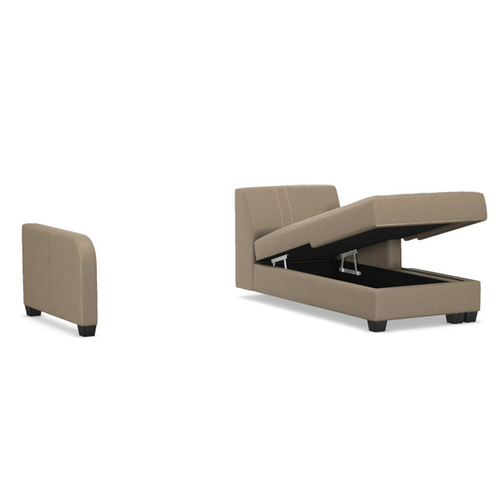 Slofa The Dove Sectional Sleeper Sofa by Omnia Leather (with Storage Chaise on the RIGHT)