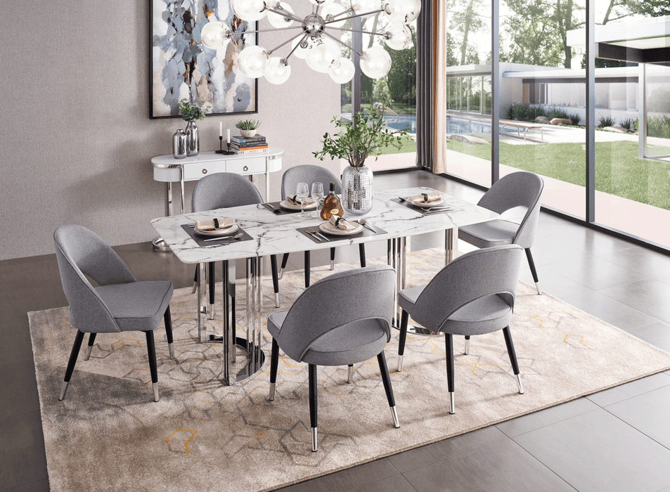 131 Silver Marble Dining Table