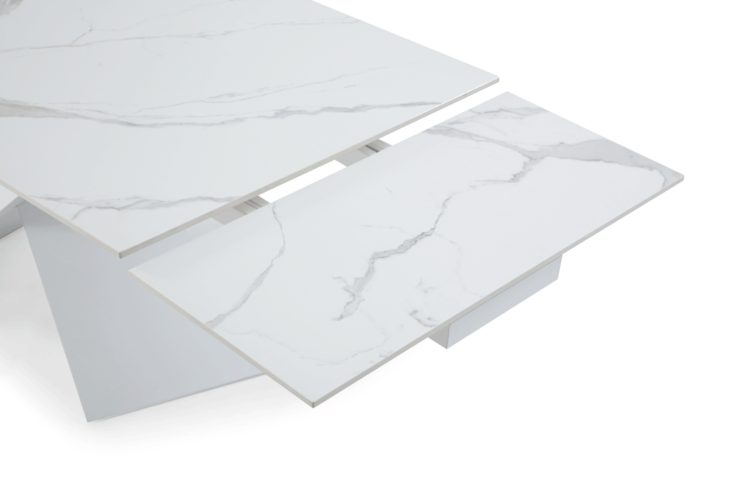 9113 Dining Table 63"/95" w/6 Swivel Chairs