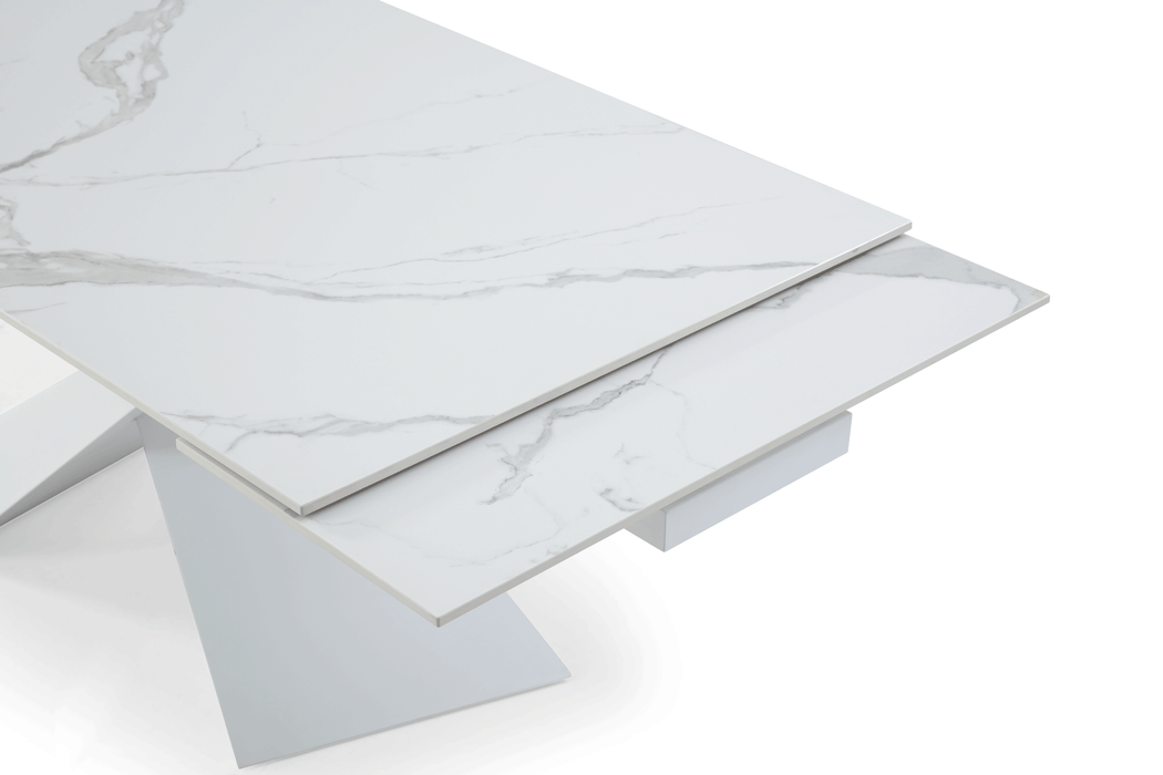 9113 Dining Table 63"/95" w/6 Swivel Chairs