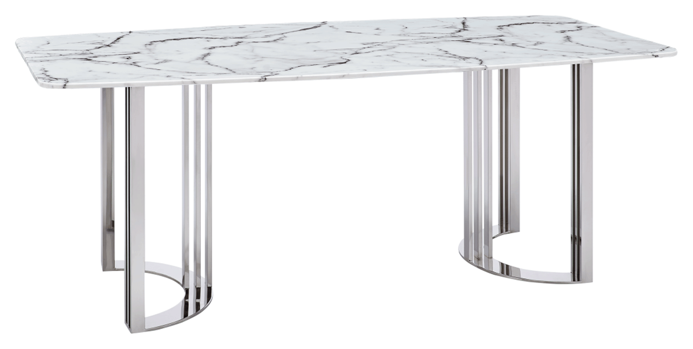 131 Silver Marble Dining Table