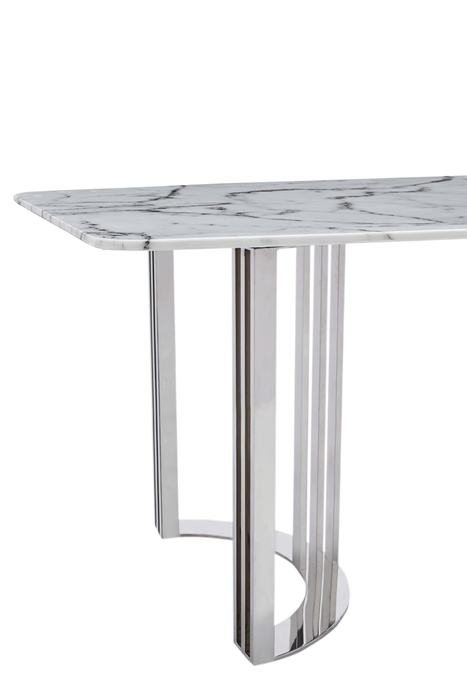 131 Silver Marble Dining Table