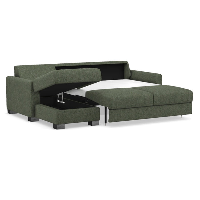 Slofa The Eden Sectional Sleeper Sofa by Omnia Leather (with Storage Chaise on the LEFT)