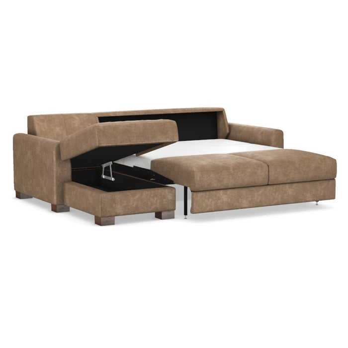 Slofa The Eden Sectional Sleeper Sofa by Omnia Leather (with Storage Chaise on the LEFT)
