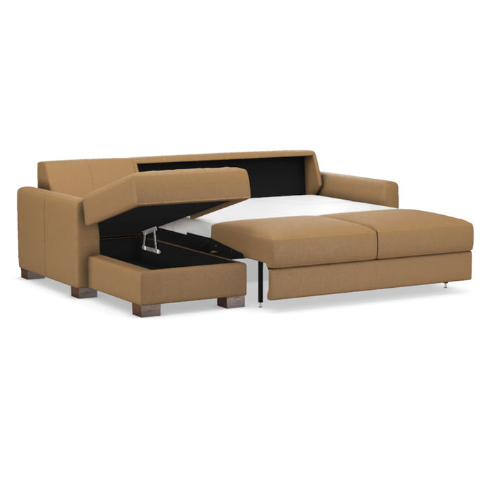 Slofa The Eden Sectional Sleeper Sofa by Omnia Leather (with Storage Chaise on the LEFT)