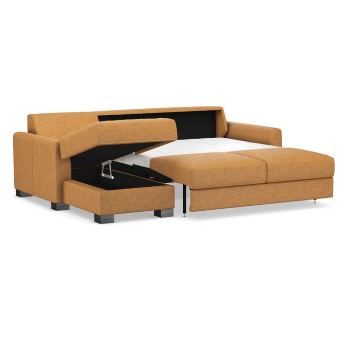 Slofa The Eden Sectional Sleeper Sofa by Omnia Leather (with Storage Chaise on the LEFT)