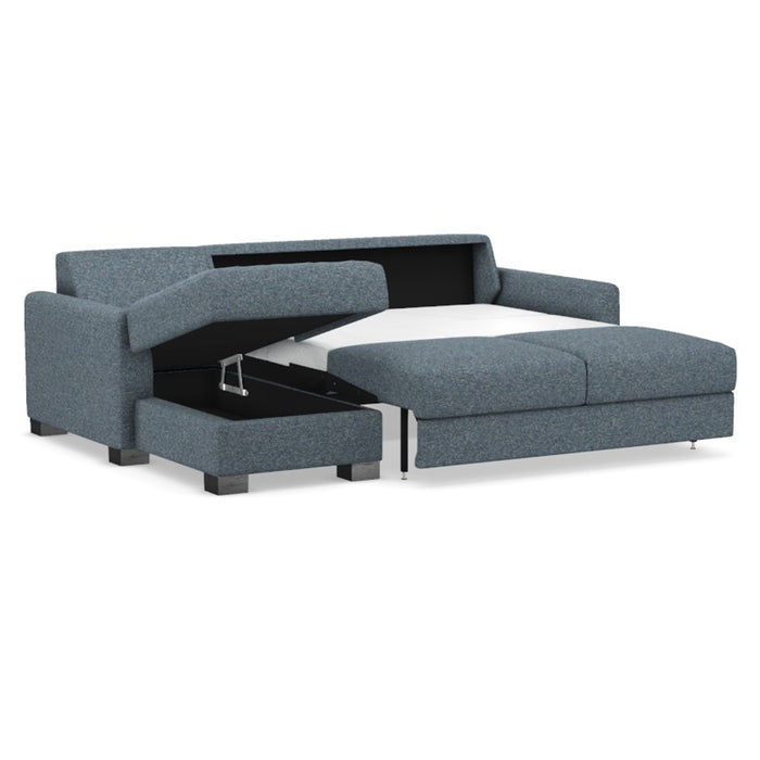 Slofa The Eden Sectional Sleeper Sofa by Omnia Leather (with Storage Chaise on the LEFT)