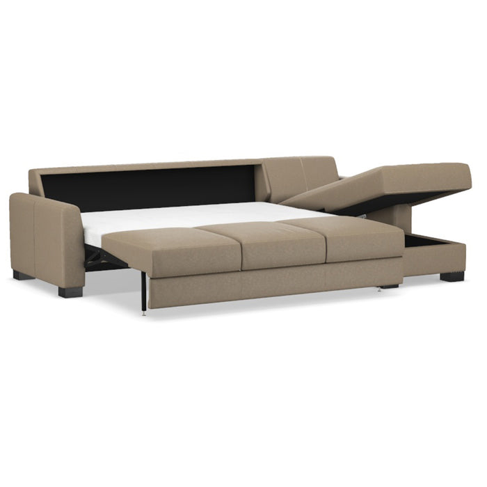 Slofa The Eden Sectional Sleeper Sofa by Omnia Leather (with Storage Chaise on the RIGHT)