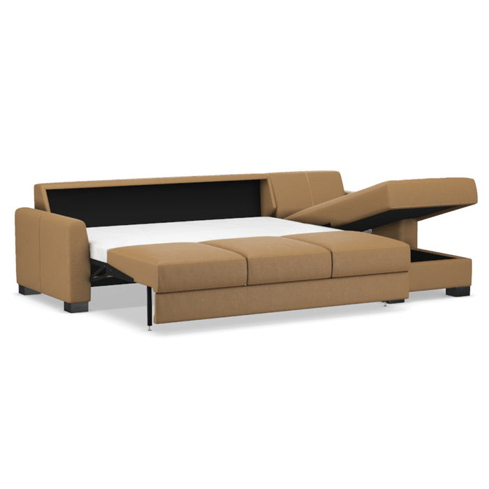Slofa The Eden Sectional Sleeper Sofa by Omnia Leather (with Storage Chaise on the RIGHT)