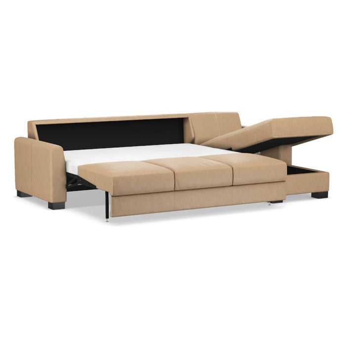 Slofa The Eden Sectional Sleeper Sofa by Omnia Leather (with Storage Chaise on the RIGHT)