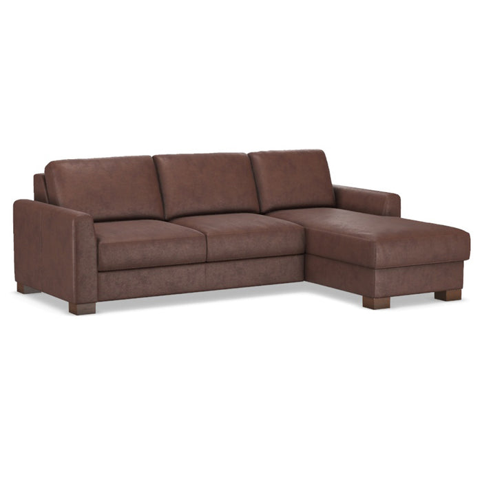 Slofa The Eden Sectional Sleeper Sofa by Omnia Leather (with Storage Chaise on the RIGHT)
