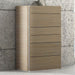 J & M Furniture Evora 6 Drawer Accent Chest with wooden finish and modern design, featuring sleek drawer handles.