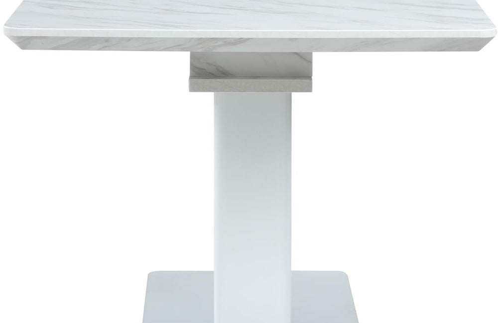 Chintaly GWEN Tapered Pedestal Counter Height Table Matte White