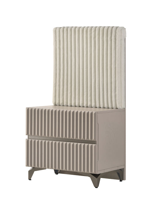 J & M Furniture Grace Nightstand in Matte Taupe