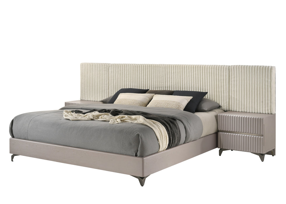 J & M Furniture Grace King Bed in Matte Taupe