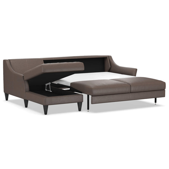 Slofa The Harmony Sectional Sleeper Sofa by Omnia Leather (with Storage Chaise on the LEFT)