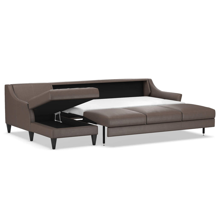 Slofa The Harmony Sectional Sleeper Sofa by Omnia Leather (with Storage Chaise on the LEFT)