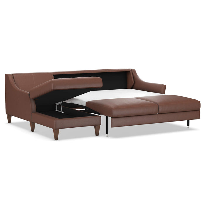 Slofa The Harmony Sectional Sleeper Sofa by Omnia Leather (with Storage Chaise on the LEFT)