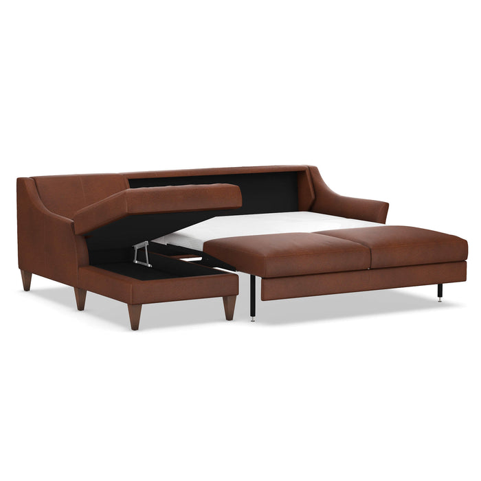 Slofa The Harmony Sectional Sleeper Sofa by Omnia Leather (with Storage Chaise on the LEFT)