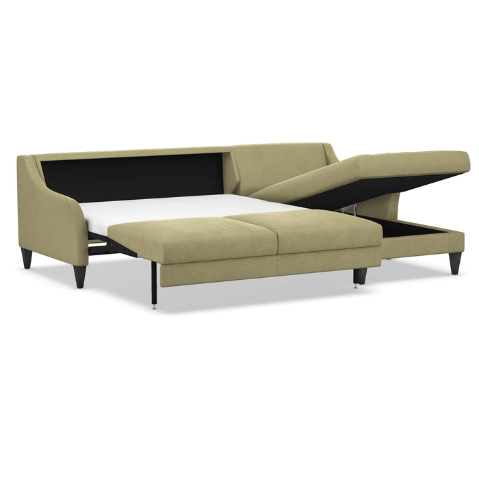 Slofa The Harmony Sectional Sleeper Sofa by Omnia Leather (with Storage Chaise on the RIGHT)