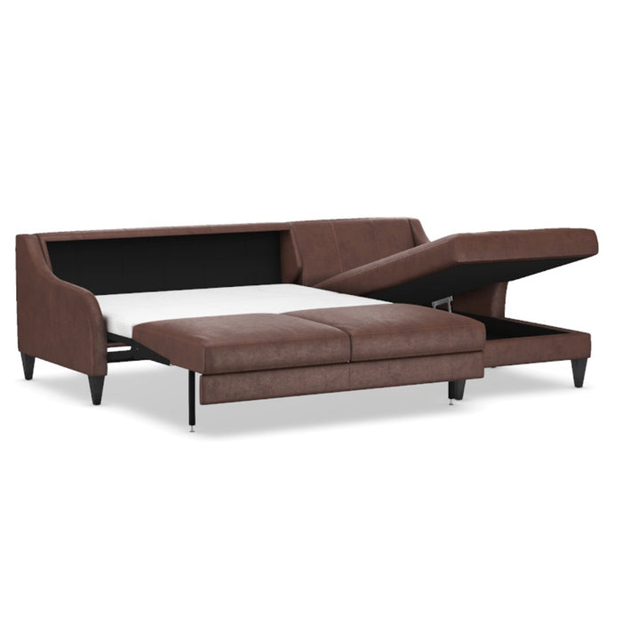 Slofa The Harmony Sectional Sleeper Sofa by Omnia Leather (with Storage Chaise on the RIGHT)