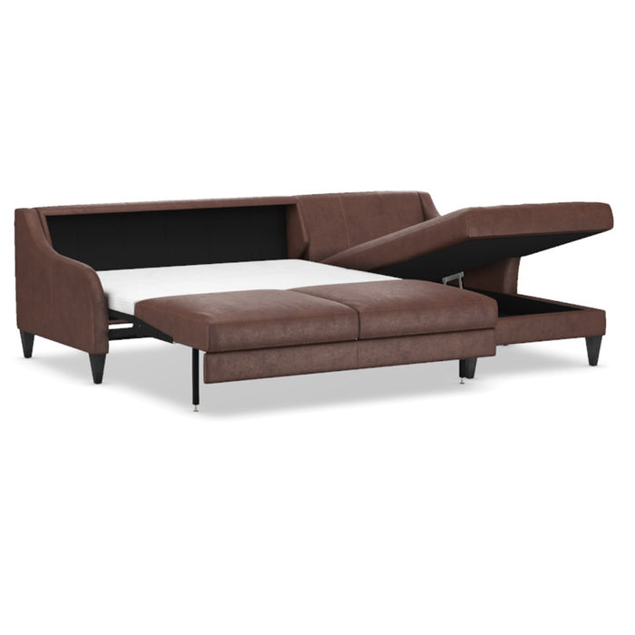 Slofa The Harmony Sectional Sleeper Sofa by Omnia Leather (with Storage Chaise on the RIGHT)