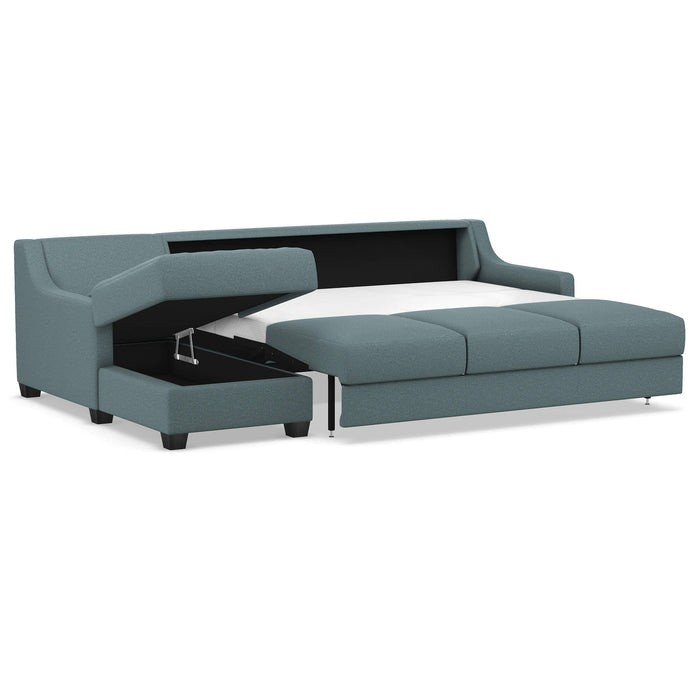 Slofa The Joy Sectional Sleeper Sofa by Omnia Leather (with Storage Chaise on the LEFT)