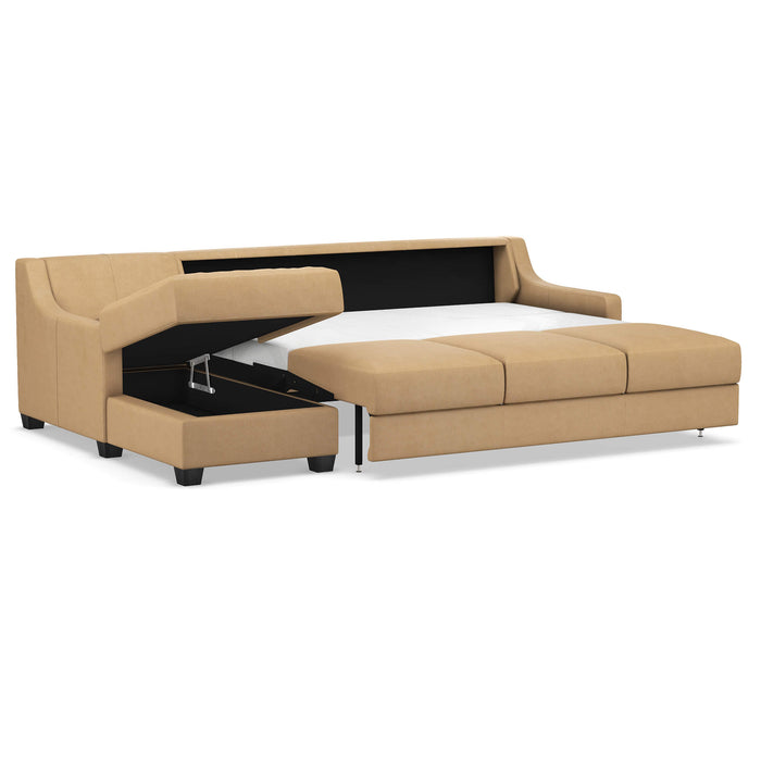 Slofa The Joy Sectional Sleeper Sofa by Omnia Leather (with Storage Chaise on the LEFT)