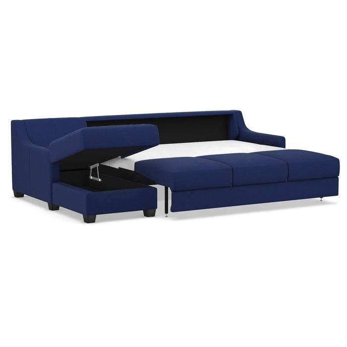 Slofa The Joy Sectional Sleeper Sofa by Omnia Leather (with Storage Chaise on the LEFT)