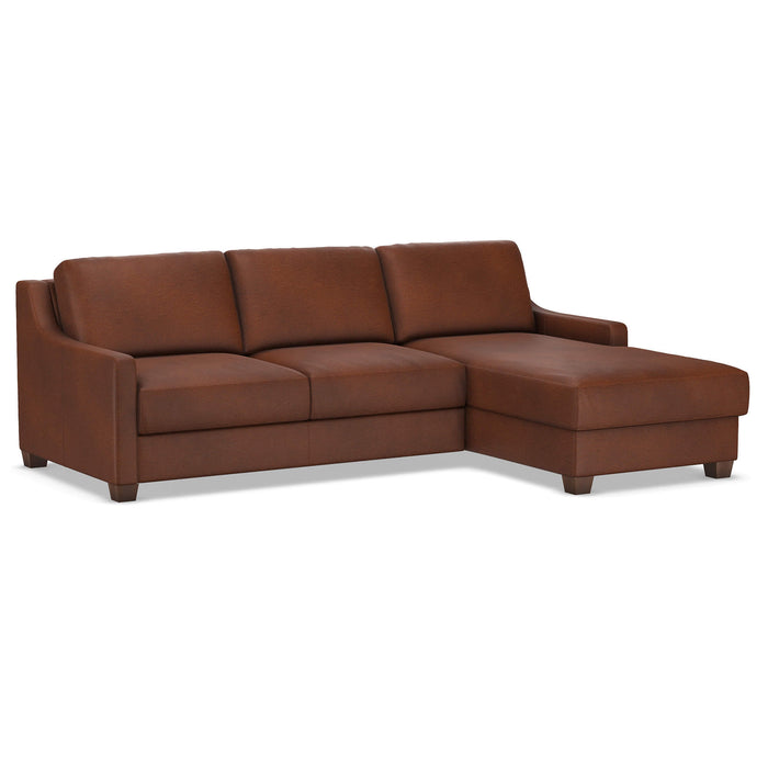 Slofa The Joy Sectional Sleeper Sofa by Omnia Leather (with Storage Chaise on the RIGHT)
