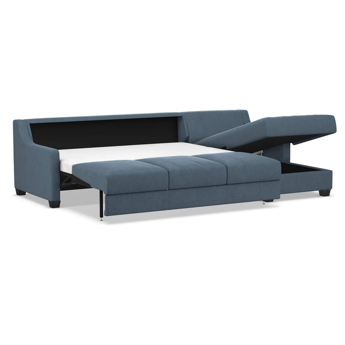 Slofa The Joy Sectional Sleeper Sofa by Omnia Leather (with Storage Chaise on the RIGHT)