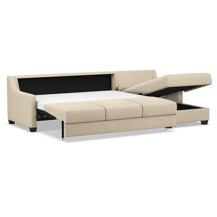 Slofa The Joy Sectional Sleeper Sofa by Omnia Leather (with Storage Chaise on the RIGHT)