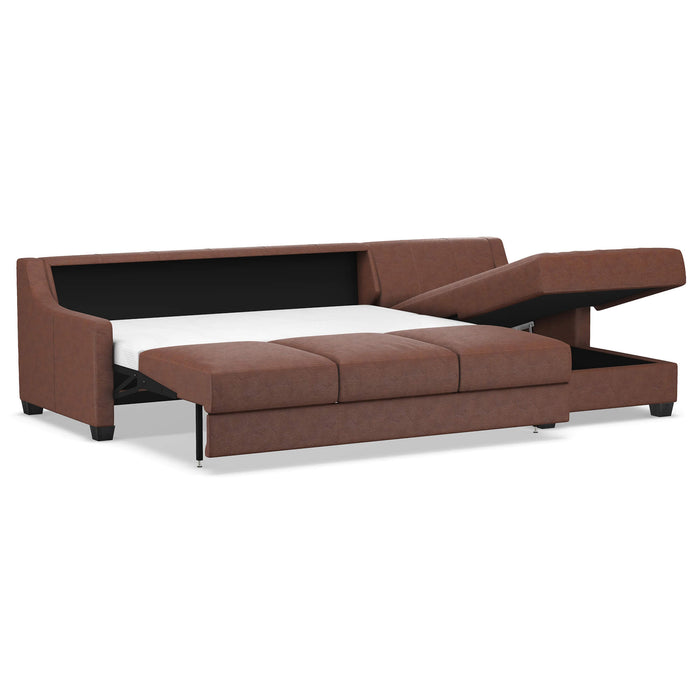 Slofa The Joy Sectional Sleeper Sofa by Omnia Leather (with Storage Chaise on the RIGHT)