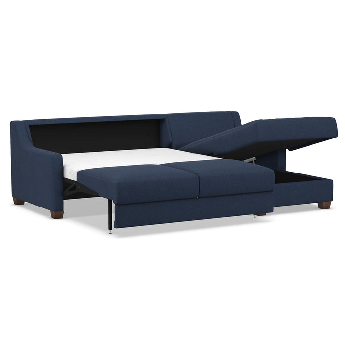 Slofa The Joy Sectional Sleeper Sofa by Omnia Leather (with Storage Chaise on the RIGHT)