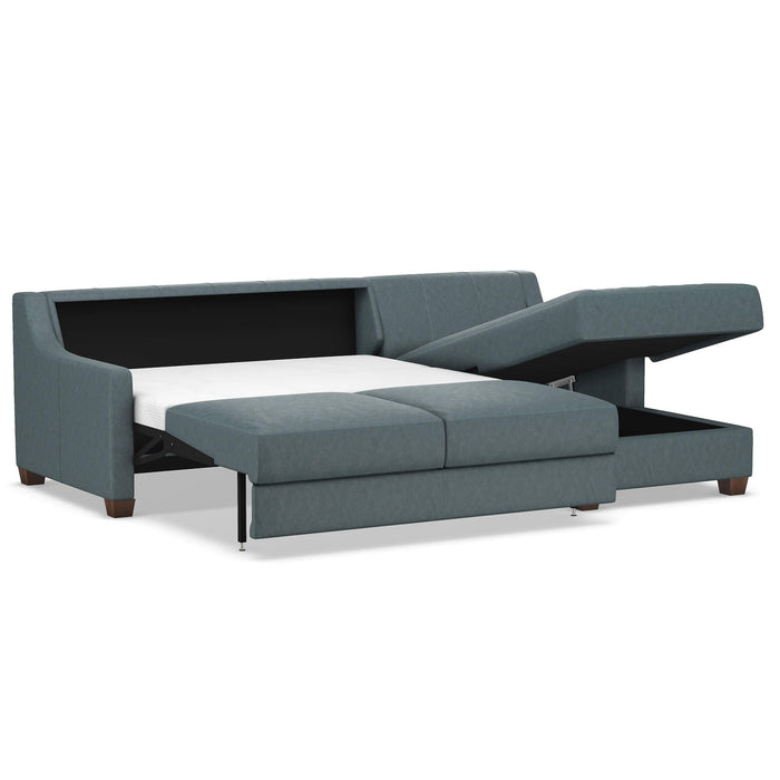 Slofa The Joy Sectional Sleeper Sofa by Omnia Leather (with Storage Chaise on the RIGHT)