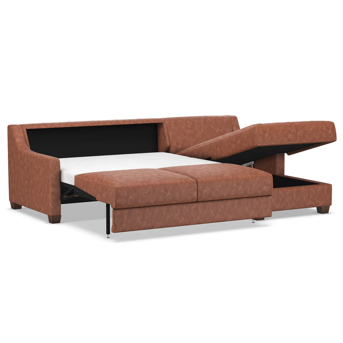 Slofa The Joy Sectional Sleeper Sofa by Omnia Leather (with Storage Chaise on the RIGHT)