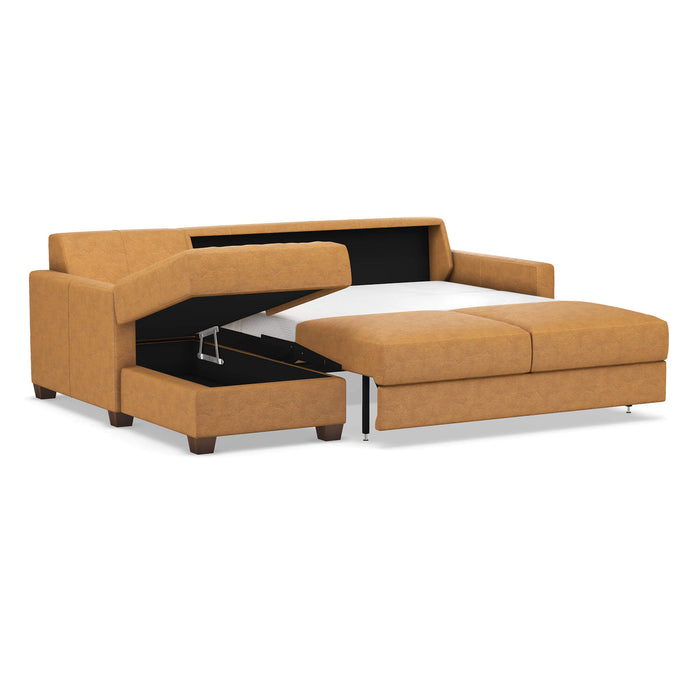 Slofa The Karma Sectional Sleeper Sofa by Omnia Leather (with Storage Chaise on the LEFT)
