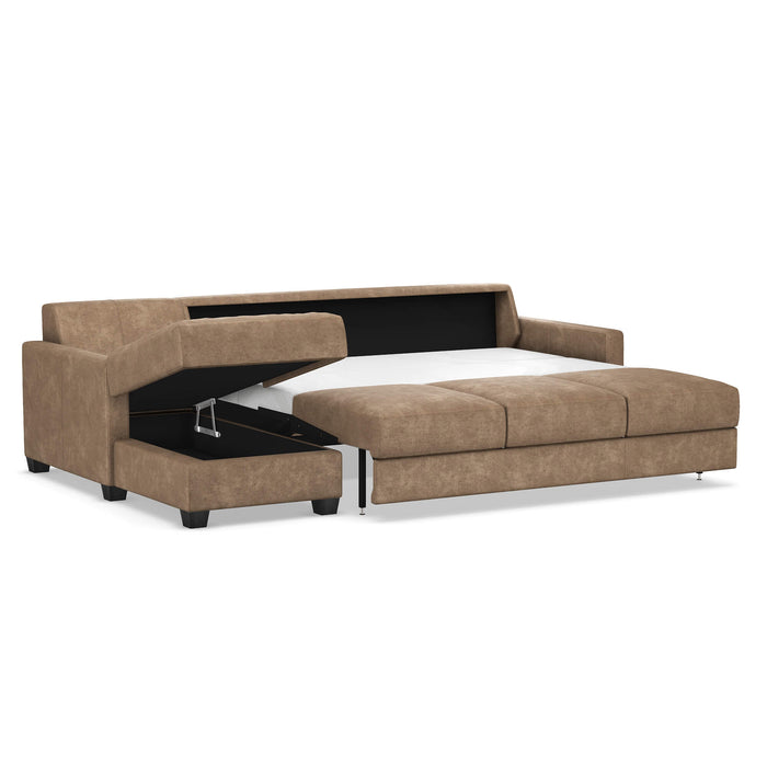 Slofa The Karma Sectional Sleeper Sofa by Omnia Leather (with Storage Chaise on the LEFT)