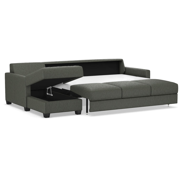 Slofa The Karma Sectional Sleeper Sofa by Omnia Leather (with Storage Chaise on the LEFT)