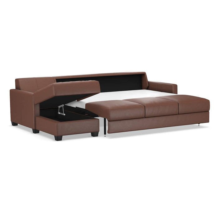 Slofa The Karma Sectional Sleeper Sofa by Omnia Leather (with Storage Chaise on the LEFT)