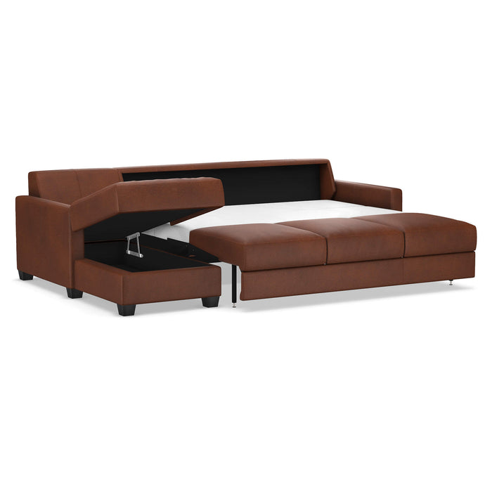 Slofa The Karma Sectional Sleeper Sofa by Omnia Leather (with Storage Chaise on the LEFT)