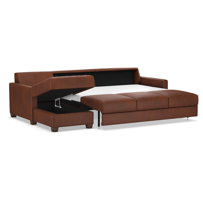 Slofa The Karma Sectional Sleeper Sofa by Omnia Leather (with Storage Chaise on the LEFT)