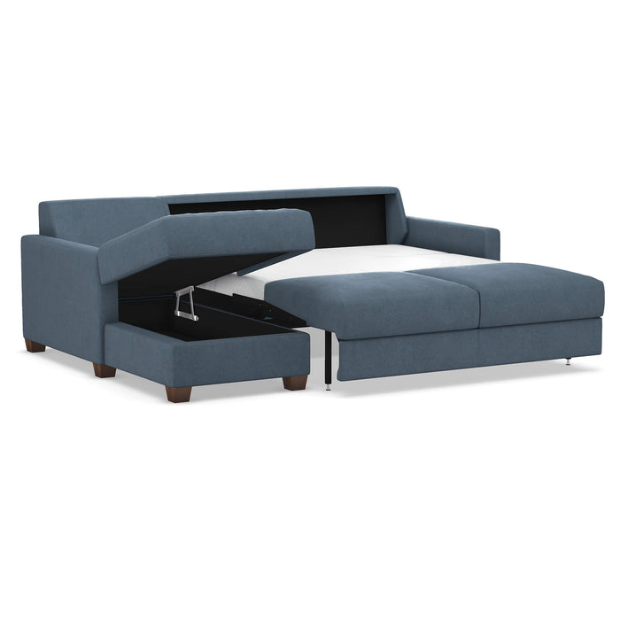 Slofa The Karma Sectional Sleeper Sofa by Omnia Leather (with Storage Chaise on the LEFT)