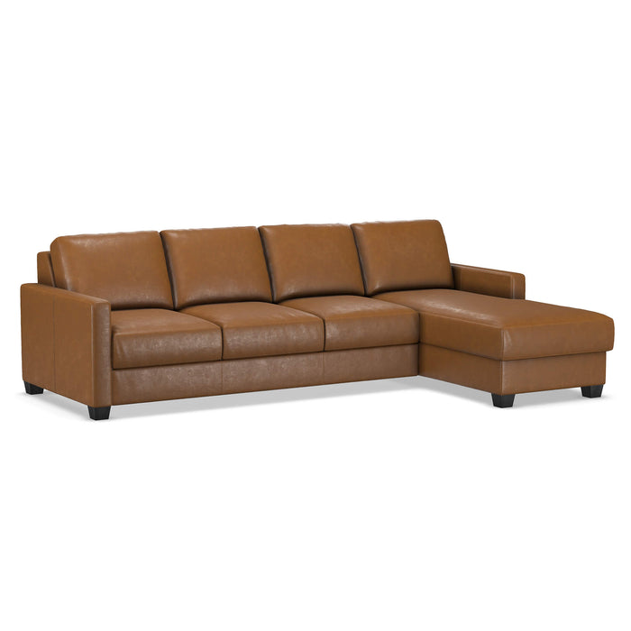 Slofa The Karma Sectional Sleeper Sofa by Omnia Leather (with Storage Chaise on the RIGHT)