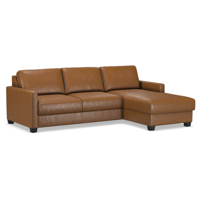 Slofa The Karma Sectional Sleeper Sofa by Omnia Leather (with Storage Chaise on the RIGHT)