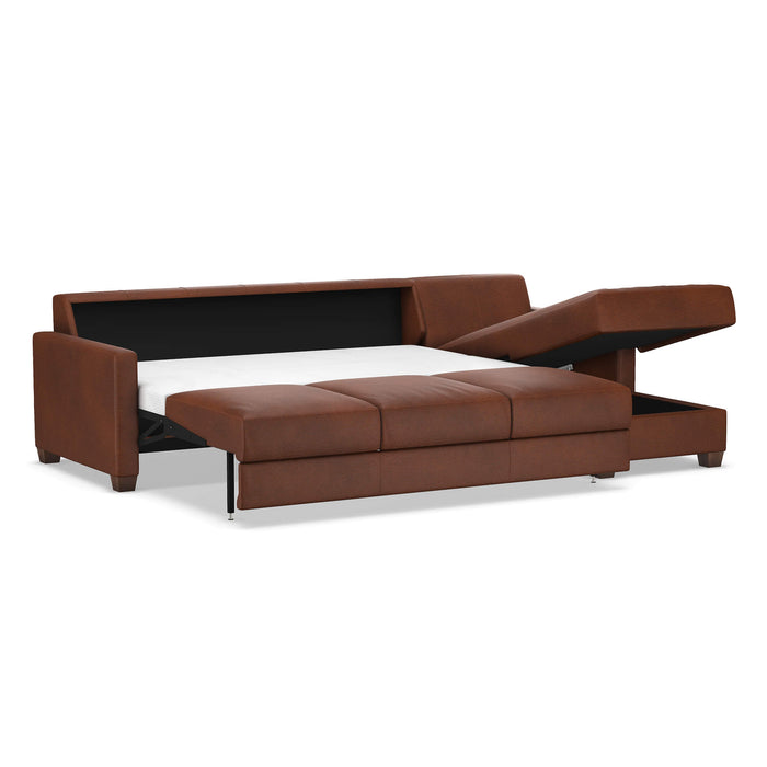 Slofa The Karma Sectional Sleeper Sofa by Omnia Leather (with Storage Chaise on the RIGHT)