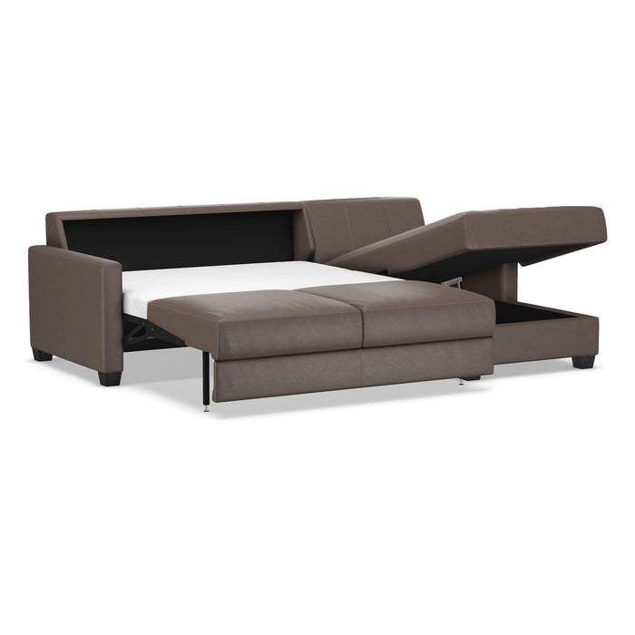 Slofa The Karma Sectional Sleeper Sofa by Omnia Leather (with Storage Chaise on the RIGHT)